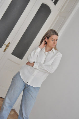 Hera basic shirt / Linen-rami blend / white or brown