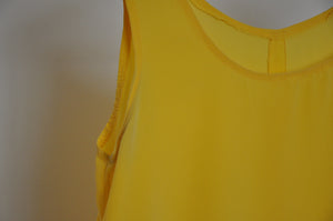 100% silk yellow top / S-M